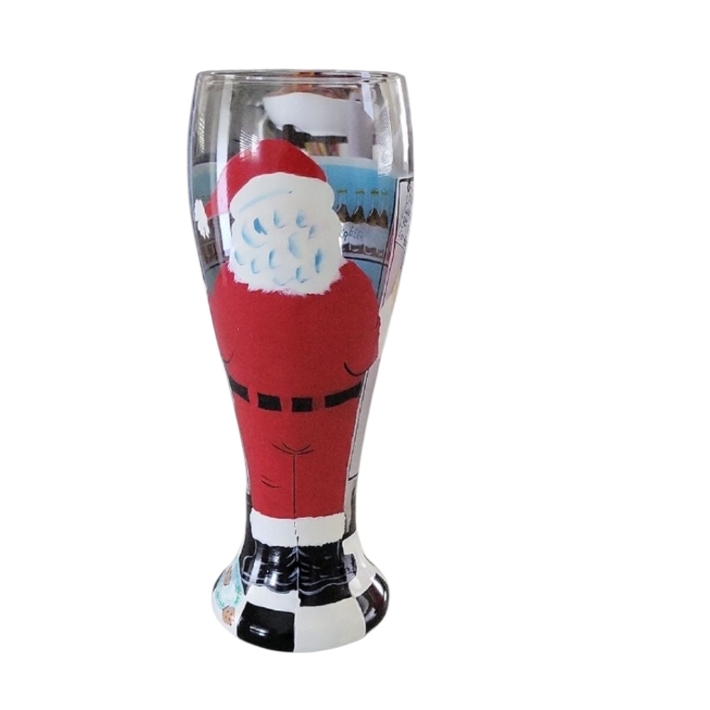 Lolita "Who Needs Milk and Cookies" Santa Claus Beer Glass 16oz
